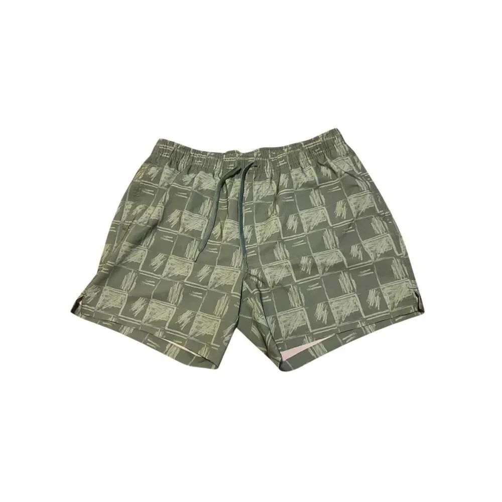 Bearbottom Swim Shorts 5.5 Inseam Printed Green Coastal Preppy Men XL
